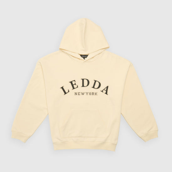 LEDDA Oversized Varsity Hoodie Vanilla