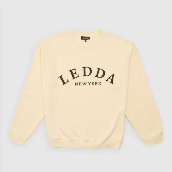 LEDDA Oversized Varsity Sweatshirt Vanilla